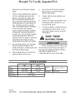 Preview for 7 page of Central Machinery 34951 Set Up And Operating Instructions Manual