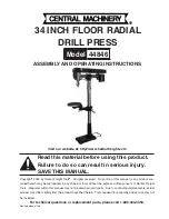 Preview for 1 page of Central Machinery 44846 Assembly And Operating Instructions Manual