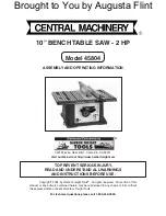 Central Machinery 45804 Assembly And Operating Information preview