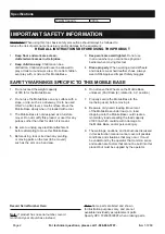 Preview for 2 page of Central Machinery 57289 Owner'S Manual & Safety Instructions