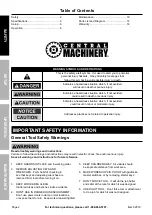 Preview for 2 page of Central Machinery 62159 Owner'S Manual & Safety Instructions