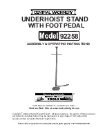 Central Machinery 92258 Assembly And Operating Instructions preview