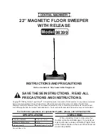 Предварительный просмотр 1 страницы Central Machinery Central Machinery 22" Magnetic Floor Sweeper with Release 98399 Instructions And Precautions