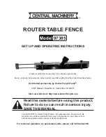 Central Machinery CENTRAL MACHINERY 97385 Set Up And Operating Instructions Manual предпросмотр