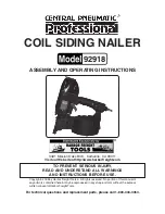 Central Pneumatic Professional 92918 Assembly And Operating Instructions Manual preview