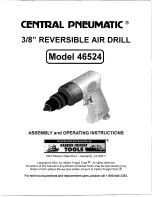 Central Pneumatic 46524 Assembly And Operating Instructions Manual preview