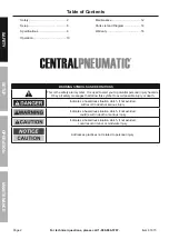 Предварительный просмотр 2 страницы Central Pneumatic 61615 Owner'S Manual & Safety Instructions