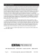 Preview for 20 page of Central Pneumatic 68024 Set Up And Operating Instructions Manual