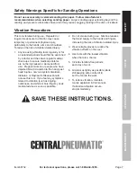 Предварительный просмотр 7 страницы Central Pneumatic 68152 Owner'S Manual And Safety Instructions