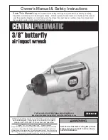 Preview for 1 page of Central Pneumatic 93100 Owner'S Manual And Safety Instructions