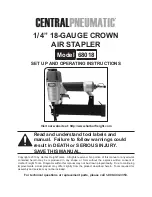 Preview for 1 page of CentralPneumatic 68018 Set Up And Operating Instructions Manual