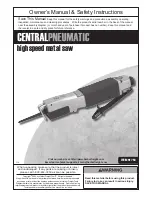 CentralPneumatic 91753 Owner'S Manual & Safety Instructions preview