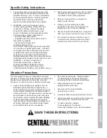 Preview for 5 page of CentralPneumatic 91753 Owner'S Manual & Safety Instructions