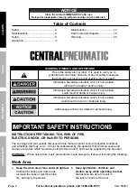 Preview for 2 page of CentralPneumatic Professional 6-color Airbrush kit With Holder User Manual