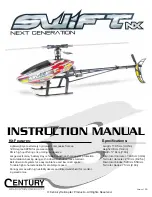 Предварительный просмотр 1 страницы Century Helicopter Products Swift NX Instruction Manual