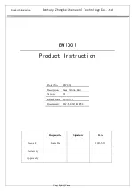 Preview for 1 page of Century Zhongke Technology EW1001 Product Instruction