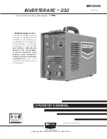 Century INVERTER ARC 230 Operator'S Manual preview