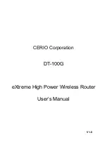 Cerio eXtreme DT-100G User Manual preview