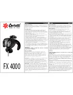 Предварительный просмотр 1 страницы Ceriotti FX4000 Instruction Manual