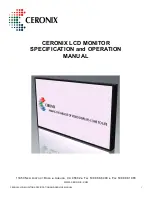 Preview for 1 page of Ceronix 0-LCD Series Specification And Operation Manual