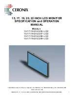 Preview for 1 page of Ceronix 1505-LCD Specification And Operation Manual