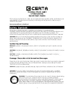 Preview for 1 page of Certa CT18VLIGHTA Quick Start Manual