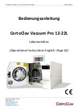 CertoClav CV-VAC-PRO-12L Operational Instructions preview