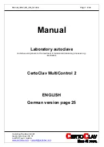 CertoClav MultiControl 2 Manual предпросмотр