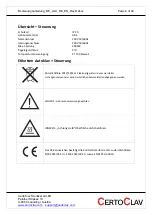 Preview for 8 page of CertoClav MultiControl User Manual