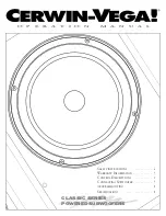 Cerwin-Vega CLS-15S Operation Manual preview