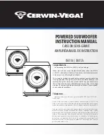 Preview for 1 page of Cerwin-Vega CMX10s Instruction Manual