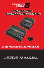 Предварительный просмотр 1 страницы Cerwin-Vega CVPRO PRO Series User Manual