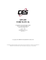 Preview for 1 page of CES GPS-205 User Manual