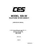 Предварительный просмотр 1 страницы CES SDI-50 User & Service Manual