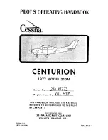 Preview for 1 page of Cessna Centurion 210M 1977 Pilot Operating Handbook