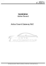 Cete Automotive Active Sound Gateway BLE Installation Manual preview