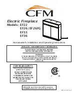 Preview for 1 page of CFM EF22 Homeowner'S Installation And Operating Instructions Manual