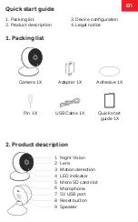 Предварительный просмотр 2 страницы Chacon IPCAM FI-02 Quick Start Manual