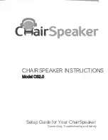 Предварительный просмотр 1 страницы ChairSpeaker CS2.0 Instructions Manual