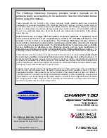 Предварительный просмотр 1 страницы Challenge CHAMP 150 Operator'S Manual