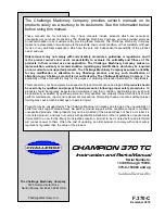 Challenge CHAMPION 370 TC Instructions And Parts Manual предпросмотр