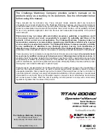 Preview for 1 page of Challenge TITAN 200BC Operator'S Manual