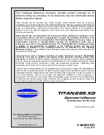 Challenge TITAN 265 XG Operator'S Manual preview