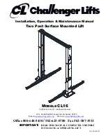 Предварительный просмотр 1 страницы Challenger Lifts CL16 Series Installation, Operation And Maintenance Manual