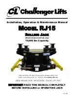 Challenger Lifts RJ15 Installation, Operation & Maintenance Manual preview