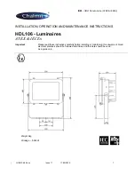 Предварительный просмотр 1 страницы Chalmit HDL106 Series Installation, Operation And Maintenance Instructions