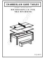 Preview for 1 page of CHAMBERLAIN GAME TABLES New York Night 3 In 1 Pool Table with Benches Assembly Instructions