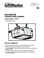 Chamberlain 2580C 1/2 HP Owner'S Manual preview