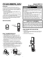 Предварительный просмотр 1 страницы Chamberlain 942FP-10 User Manual