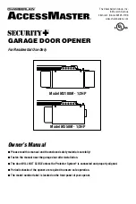 Chamberlain AccessMaster Security+ M3100M-1/2HP Owner'S Manual preview